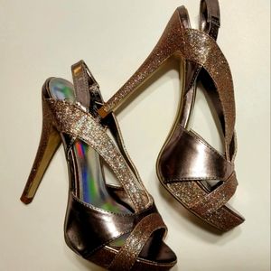 Rainbow glitter heels